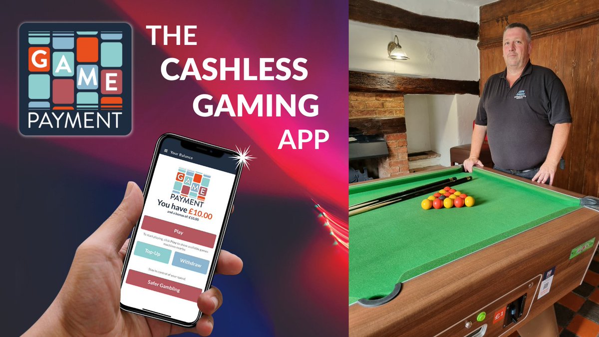 gamepaymenttech's tweet photo. Another stop on Raj Mistry’s road trip, this time delivering TR-SLU pool table units to Alan Stanley of @AdsLeisure. Players can now use the #GamePayment app to play on pool tables in The Queen’s Head, a @greeneking pub in Saffron Walden. #cashless #gaming #pooltable #amusements https://t.co/YhyQYYDYcB