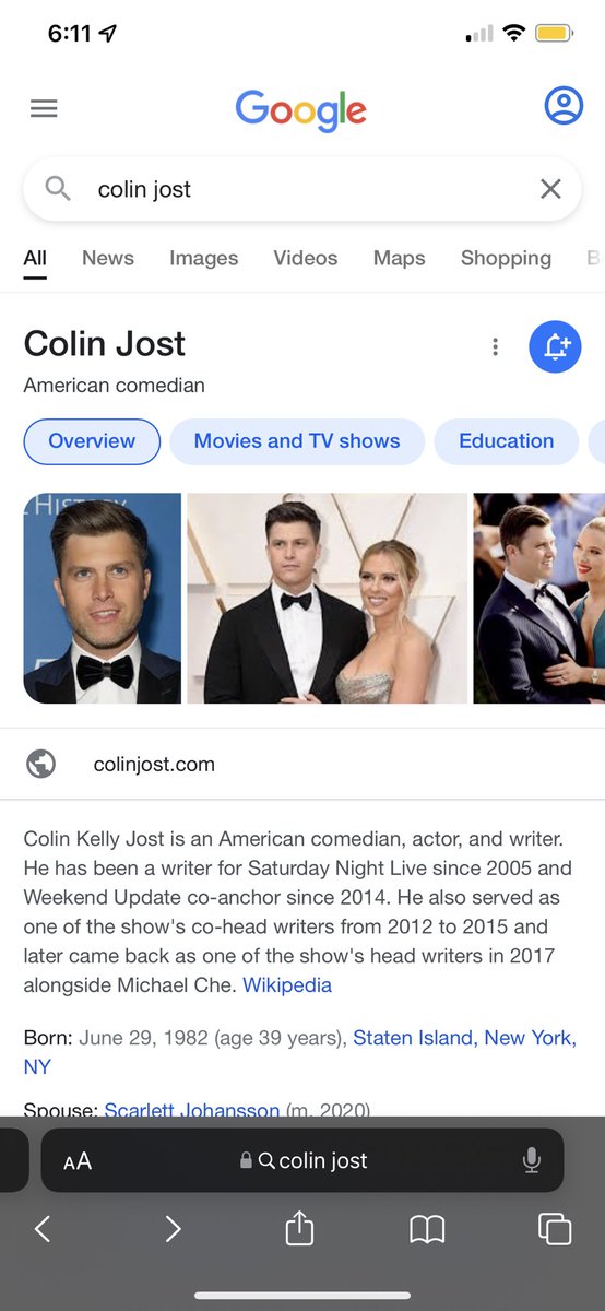 had friends over last night and got a little drunk, can anyone tell me why my last google search was just “colin jost” https://t.co/nSuQIQxZPj