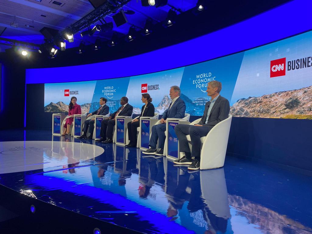 SyngentaGroup's tweet photo. "More food on less land"- Erik Fyrwald on how regenerative agriculture and collaboration with local farmers can help tackle food security and reduce greenhouse gases. #wef2022 https://t.co/gdUdRturN2