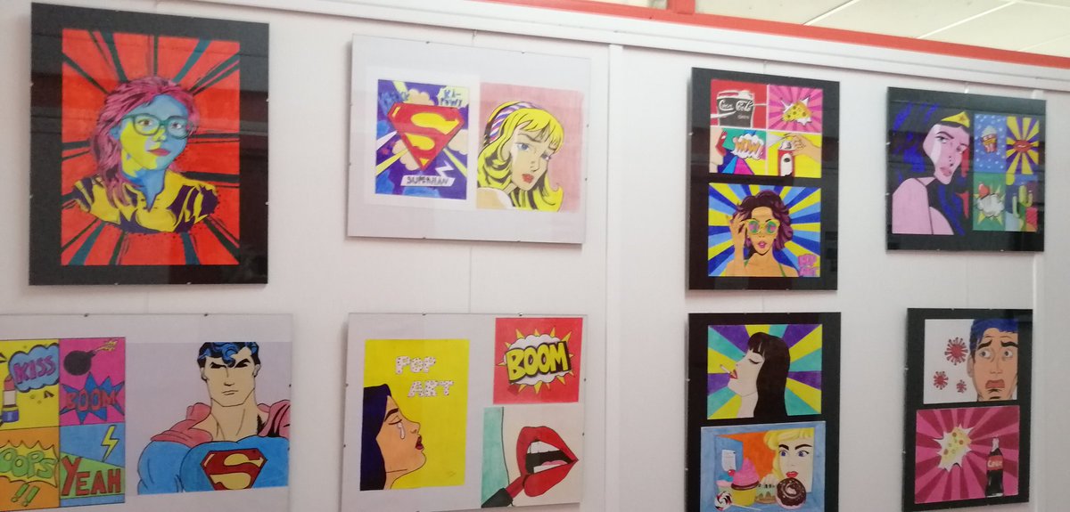 IESCamiloJCela's tweet photo. Hoy tenemos una nueva exposición en el Camilo. Pop Art con obras de nuestros alumnos inspiradas en Andy Warhol y Roy Lichtenstein.
#STEAM #artes #aCREA https://t.co/IqIHOUOl1N