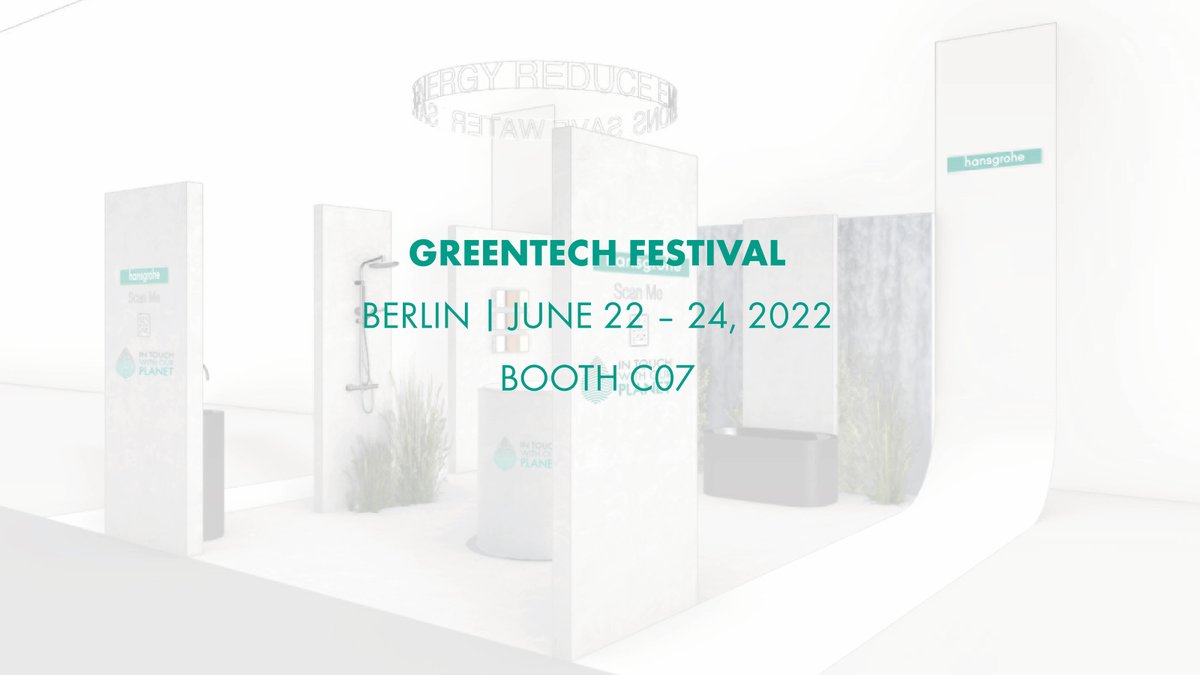 From June 22 - 24 the @greentech_fest opens its doors. We will be present as an exhibitor. Focus of our presence: The on-site #bathroom, which presents the results of our bathroom study – with the help of augmented reality. #sustainability Press release: hansgrohe-group.com/en/pressreleas…