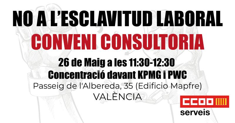 CCOO traslada a las Big Four sus protestas por el desbloqueo del convenio de consultoría . 📢Nos movilizados para reivindicar el desbloqueo del convenio 
#NoprecaryTic #ConvenioTicDigno
📆El 26 de Mayo
🕜11:30-12:39
🏢Empresas KPMG y PWC