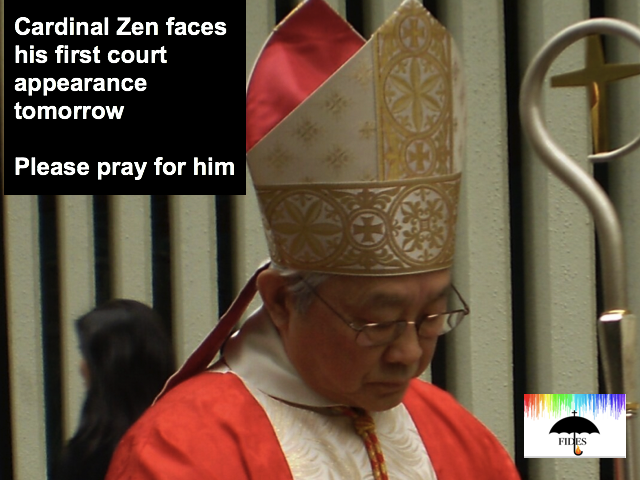 ProtecttheFaith's tweet photo. Cardinal Zen appears in court tomorrow 

He faces charges under Hong Kong's notorious National Security law imposed by the Chinese communists

With no prospect of a fair trial, his Eminence could be imprisoned for life.

Please pray for him and RT https://t.co/pzjvTxaV1n