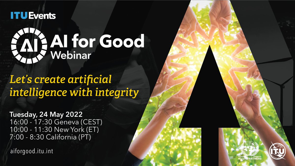 AIforGood's tweet photo. Applying #AI ethics is integral to #sustainability, social responsibility, #diversity and #inclusion. Join the @UNESCO-led discussion with @IBM leaders on implementing #AIwithethics at #AIforGood:
๐https://t.co/ghrcEydu8r
๐๏ธTuesday 24 May
โฐ16:00 CEST, 10:00 ET, 7:00 PT https://t.co/7i62Ck4uzR