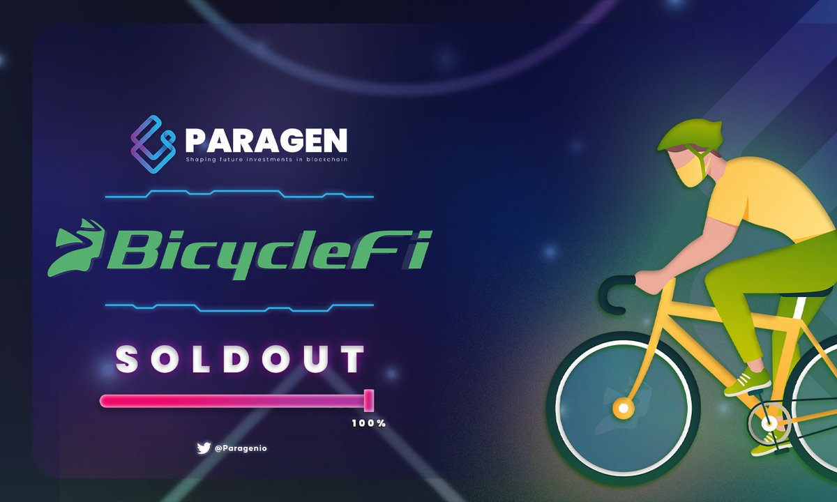 Paragenio's tweet photo. 🚀 @bicyclefiio IDO HAS SOLD OUT !!!🥳

$BCF is the first ride to earn protocol on #bsc 
📈Listing: @PancakeSwap #bnb 
⏰When? 25th May

To participate in upcoming projects 👇
https://t.co/AfGXA2WYVu https://t.co/Q2M44XVmu6
