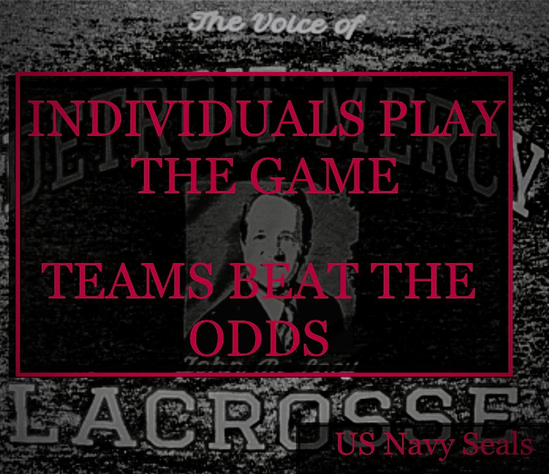 As Midwest lacrosse tourneys continue, this statement from a book on US Navy Seals this morning stood out 

High School lacrosse highlights how an individual player handles themselves within a team

Win or lose, don’t be a player who “just gets yers”, you have all summer for that