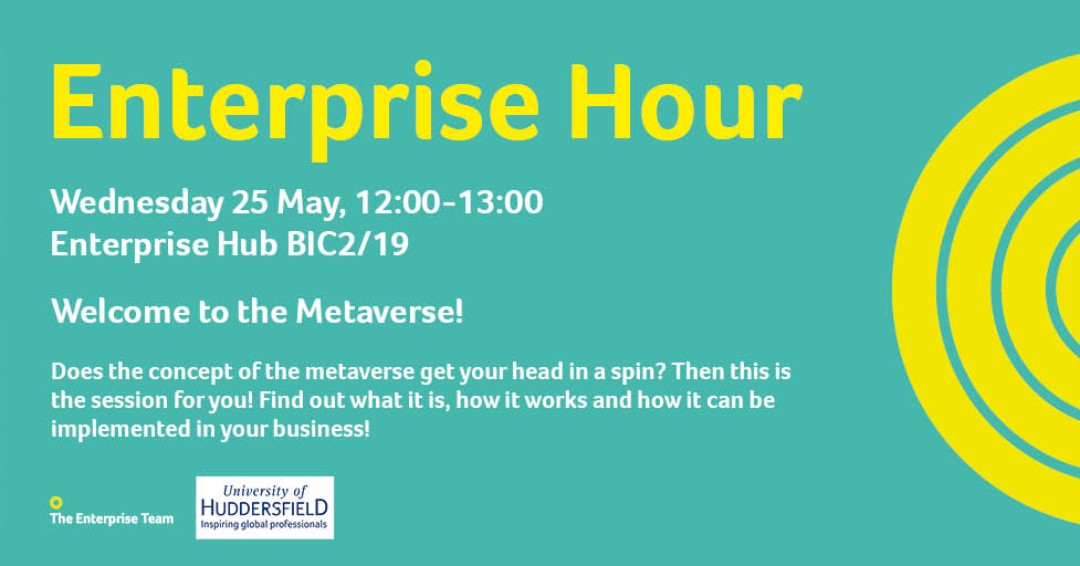 2 days until our next Enterprise Hour!

Welcome to the Metaverse!

Does the concept of the metaverse get your head in a spin? Find out all about what it is, how it works and how it can be implemented in your business!

📅 Wednesday 25 May 
📅 12:00-13:00
📅 Enterprise Hub BIC2/19