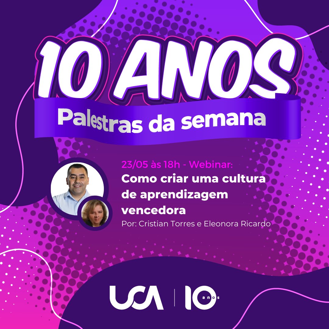 ProsoftTecno's tweet photo. UCA | 10 Anos
Webinar: Como criar uma cultura de aprendizagem vencedora
Por: Cristian Torres e Eleonora Ricardo 

A UCA completa 10 anos e quem ganha é você. Veja algumas palestras da semana para comemorar!

Acesse: https://t.co/4M2ESOxytm

#Prosoft #Alterdata #UCA https://t.co/zu4IzmTBSh