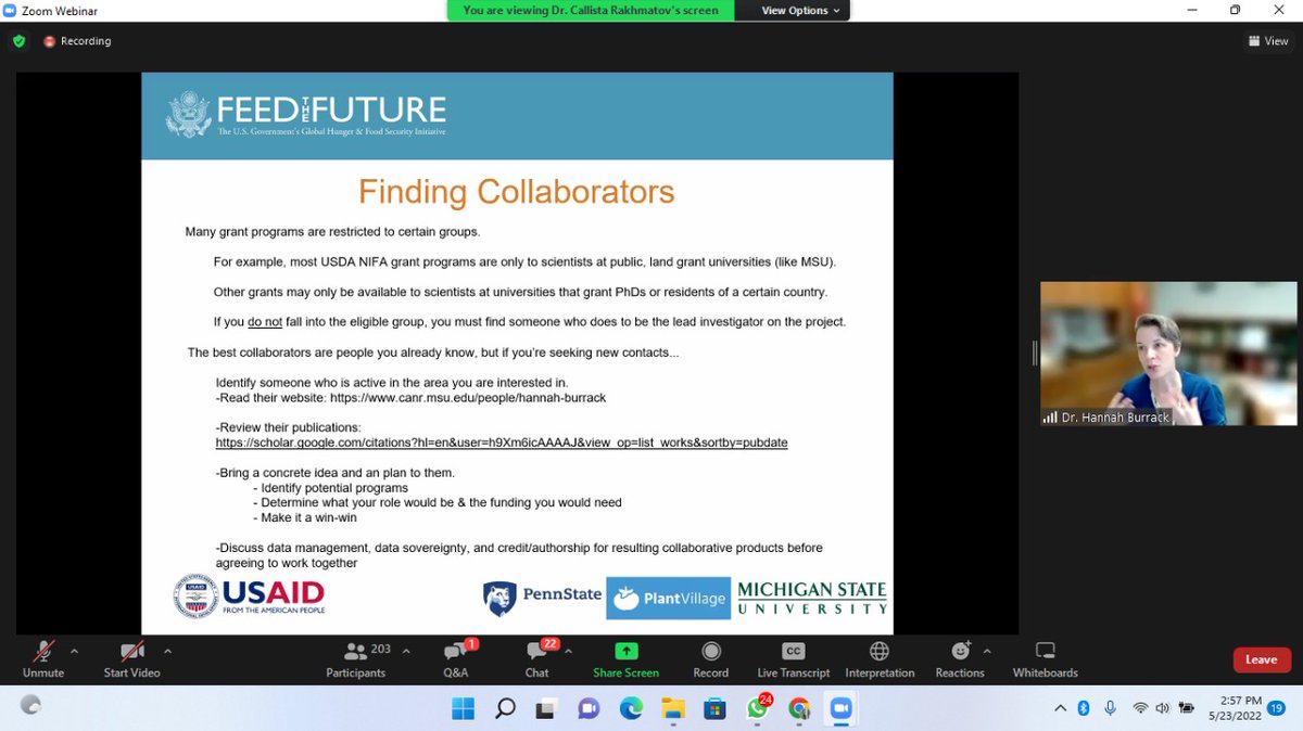 plantvillage's tweet photo. #HappeningNow 

Don't miss out on the ongoing virtual workshop on project management.

🖥️Session 2: Finding Funding &amp; writing a winning grant proposal
by Dr. Hannah Barracks from @michiganstateu 

🗓️May 23-25, 2022
🕜 7-10AM EDT / 2-5PM EAT

🔗https://t.co/nCK70C45Hs https://t.co/pmGJT0sBWH