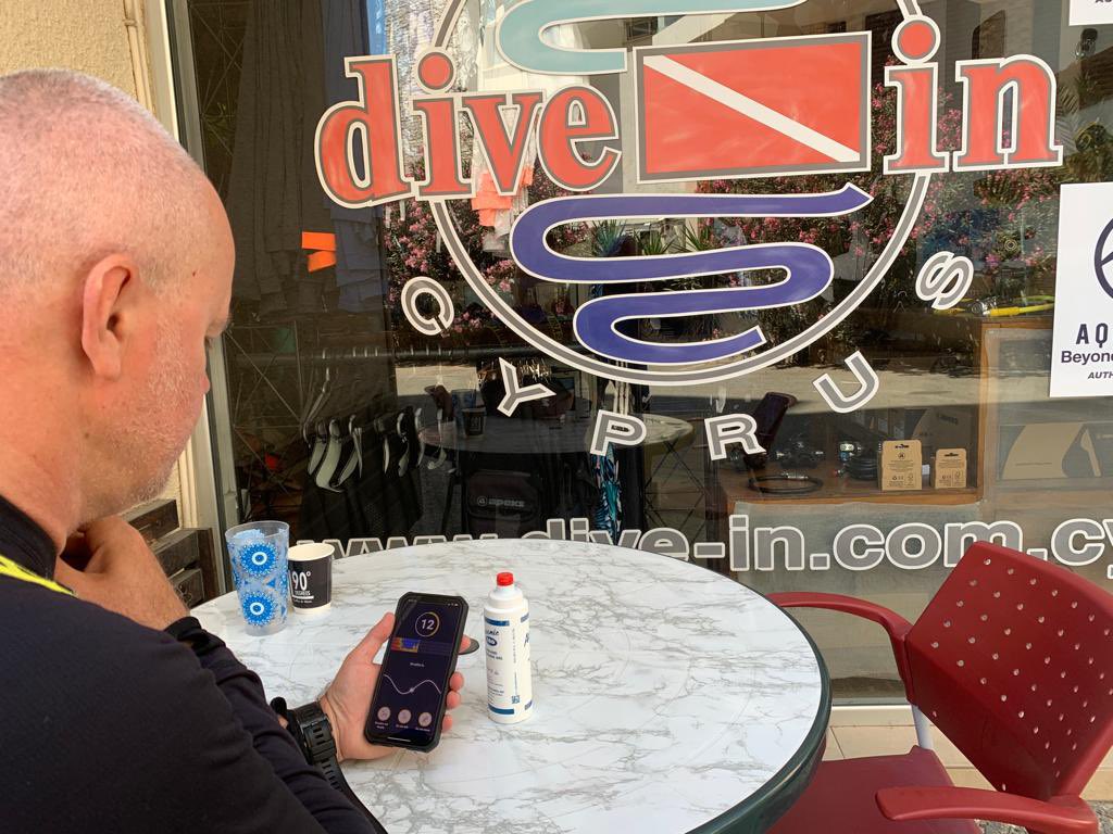 YachtDiverEU's tweet photo. Checking my nitrogen micro-bubbles with the @AzothSystems Doppler after (first two) wreck training dives with Dan & Serban at #shipwreckZenobia.
#T101TechnicalDivingOps #T101TDO #JJccr #SFtechDrySuit #OMSdive #ScubaForce #ODiveDoppler https://t.co/tbyIFf7ztG