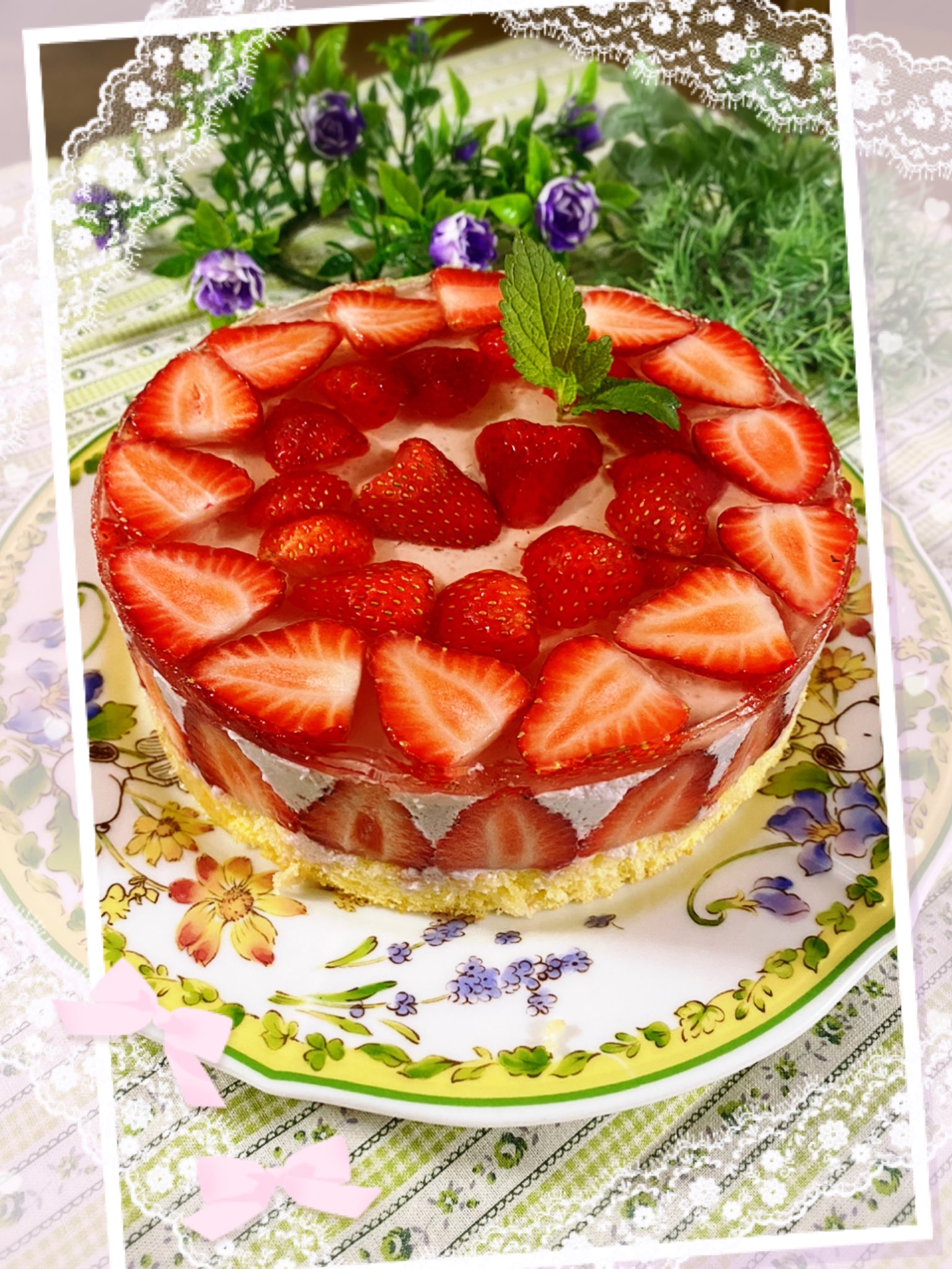 さくら イチゴヨーグルトムースケーキ作りました 手作りスイーツ 手作りお菓子 イチゴムース T Co Szk1esivhl Twitter