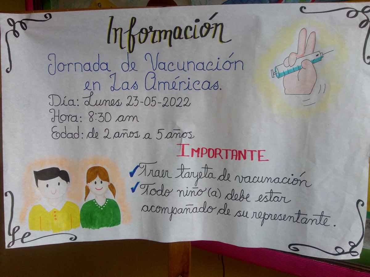 saireth22's tweet photo. Jornada de Vacunación en las Américas hoy en nuestro @CEINTRUJILLO 📝💉👩‍⚕️👨‍⚕️@MPPEDUCACION @_LaAvanzadora
@ZonaEducTachira @Berzabethg1
@COMUNIDADESED15 @supercircard1
@SPETachira @SaludEscolar2
#SaludIntegral  #prevencion https://t.co/cmM6Yo68f0