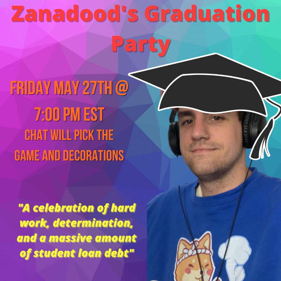 mrzanadood's tweet photo. Celebrating my graduation live this Friday and YOU are invited! This is a huge accomplishment for me and instead of going to the ceremony, I want to spend it with the people who have motivated me to keep going and supported me. https://t.co/2WHtyhqYC1