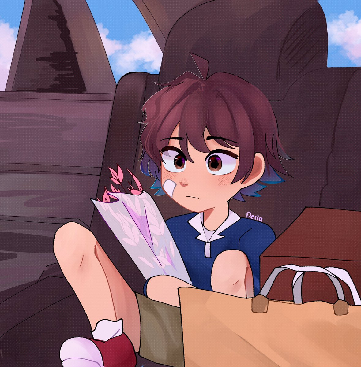 bunneliaa's tweet photo. Redrawing Ghilbi movie scene with this kiddo #gregoryfnaf https://t.co/J9O0Sc0n1d