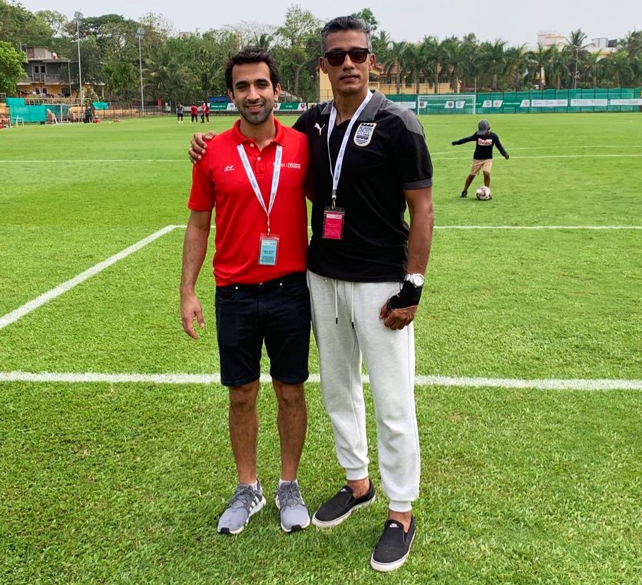 It is always a pleasure meeting football stake holders who are working towards development of the game. Had fruitful discussions on coach and player development with @pereiraderrick @NaushadMoosa9 @sajidyousuf_13 & Yash Patel #IndianFootball #sport #development