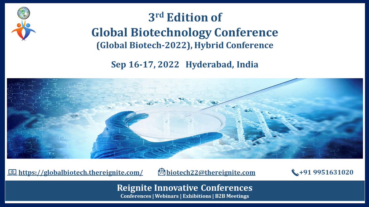 ReigniteConf's tweet image. #GlobalBiotech2022 #callforsponsor #callforexhibitor #exhibition 
Global Biotech-2022 provides exhibition opportunities to various bioindustries to expand their business network  @CRiverLabs @hydlifesciences @Biotechnology @BharatBiotech @Bioconlimited @SyngeneIntl @ImmunocureDS