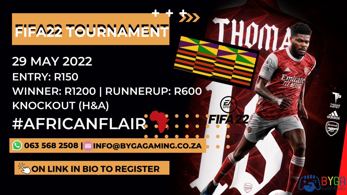 BYGAgaming_SA's tweet photo. This week we celebrate Africa Day. Join us for our #AfricanFlair FIFA22 Tournament in celebration of the continent and the great footballers who represent her across the world. FIFA22#Playstation#Xbox#LetsFIFA22#WinnersCircle#OneAfrica#AfricanFlair https://t.co/vnFojzVs52