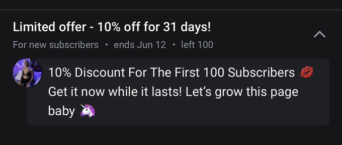 Subscribe today take advantage of the 10% Off all new subscriptions! Go check it out. $5 a month 💋 Let&rsquo;s<a href="/tag/discount"class="tags"><span>#discount</span></a><a href="/tag/onlyfans"class="tags"><span>#onlyfans</span></a><a href="/tag/sellingcontent"class="tags"><span>#sellingcontent</span></a>