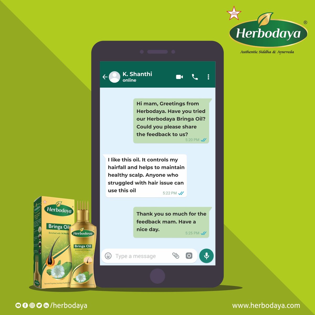 herbodaya's tweet photo. Feedback, that touches hearts!

Read More: https://t.co/1Z0kB71j5a

Follow us: FB - https://t.co/wGtIZQgYz1

Instagram: https://t.co/nIlQuWrwGE

Call: 0424 - 2500590

#herbodya #HerbalProducts #haircare #hairgrowth #hairtransformation #BringaHairOil #Bringa #HairOil #SKM https://t.co/s115zV8T6R