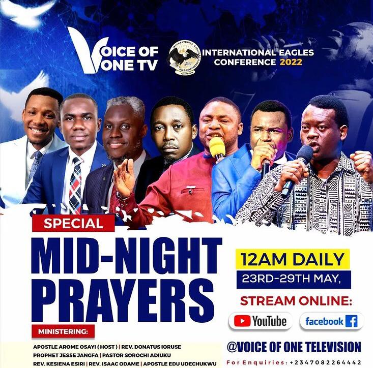 Join this strategic movement as you receive ministrations from anointed servants of God courtesy of the voice of One Tv #OneTv #IEC2022 #OneSound #OneSoundRevivalTv #Rcnglobal #Unity #ApostleOsayiArome