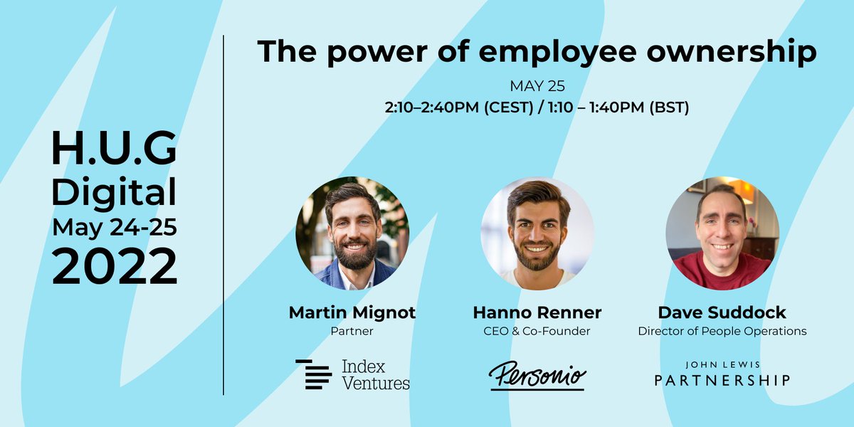 Index Ventures (@indexventures) on Twitter photo Tune in on Wednesday for a discussion on employee ownership with <a href="/jlpartnership/">John Lewis Partnership News</a> and <a href="/personio/">Dion Collins</a>, chaired by <a href="/martinmignot/">Martin Mignot</a>. Meet 80+ HR leaders & thousands of People peers at the H.U.G Digital conference. Get your free ticket here hug.personio.com/hug-digital/re…
#HUGdigital #HUGbyPersonio Tune in on Wednesday for a discussion on employee ownership with <a href="/jlpartnership/">John Lewis Partnership News</a> and <a href="/personio/">Dion Collins</a>, chaired by <a href="/martinmignot/">Martin Mignot</a>. Meet 80+ HR leaders & thousands of People peers at the H.U.G Digital conference. Get your free ticket here hug.personio.com/hug-digital/re…
#HUGdigital #HUGbyPersonio