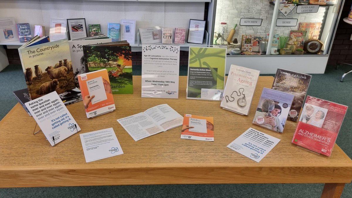 Lancashire Libraries (@lancslibraries) on Twitter photo The team at #Skelmersdale loved celebrating #DementiaActionWeek with a range of activities including drop in sessions from <a href="/AgeUKLancashire/">Age UK Lancashire</a> and West Lancs Alzheimers Society.
We even had our memory boxes on show to promote their benefits to our customers!
#SkelmersdaleLibrary The team at #Skelmersdale loved celebrating #DementiaActionWeek with a range of activities including drop in sessions from <a href="/AgeUKLancashire/">Age UK Lancashire</a> and West Lancs Alzheimers Society.
We even had our memory boxes on show to promote their benefits to our customers!
#SkelmersdaleLibrary