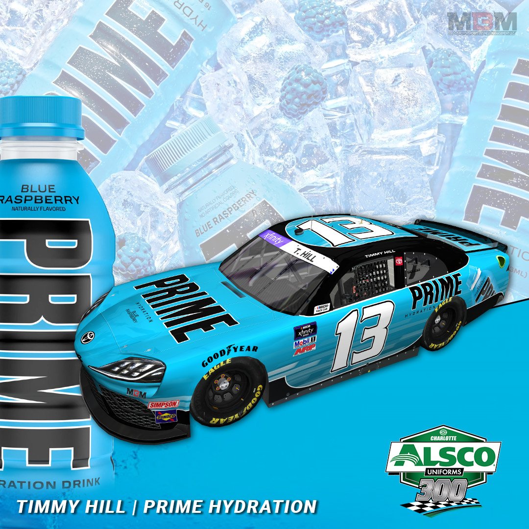 A_S12's tweet image. .@PrimeHydrate, the new sports drink brand founded by @LoganPaul and @KSI, will make its NASCAR debut this weekend in Xfinity with @MBMMotorsports and Timmy Hill.

🗨Paul: "We’re taking Prime to the next level and are excited to introduce our brand to the world of NASCAR."