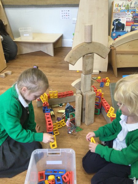 Children in Yellow Class have been using their continuous provision resources to explore their interest in the Queen's Jubilee. 

"This is the queen and here she is wearing her crown."