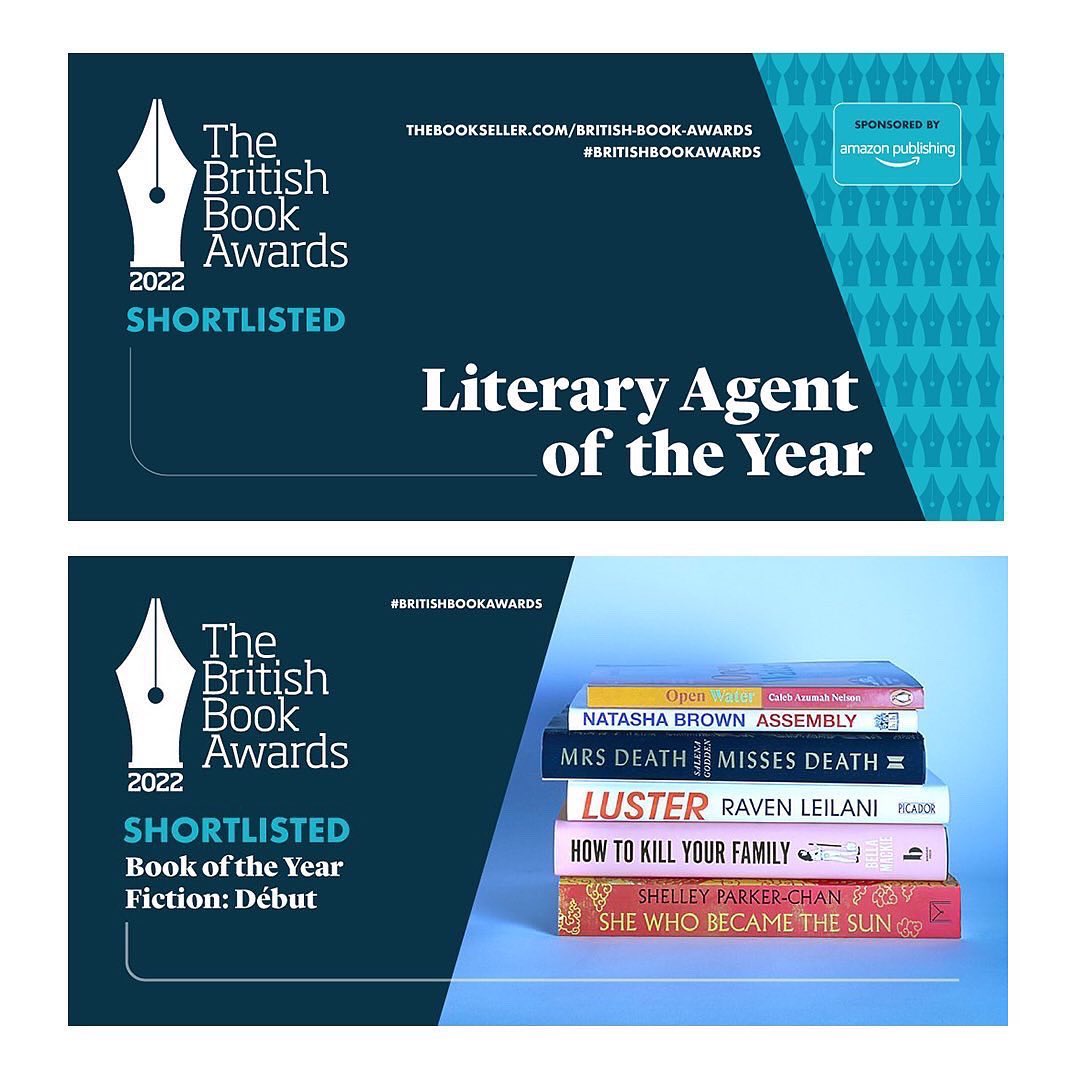 Good luck to everyone at the #Nibbies tonight! <a href="/thebookseller/">The Bookseller</a> 

The talented @salenagodden‘s #MrsDeathMissesDeath is up for Book of the Year Fiction: Début and OWN IT!’s brilliant co-founder <a href="/CrystalMMorgan/">Crystal Mahey-Morgan</a> has been nominated for Literary Agent of the Year 🙌🏼