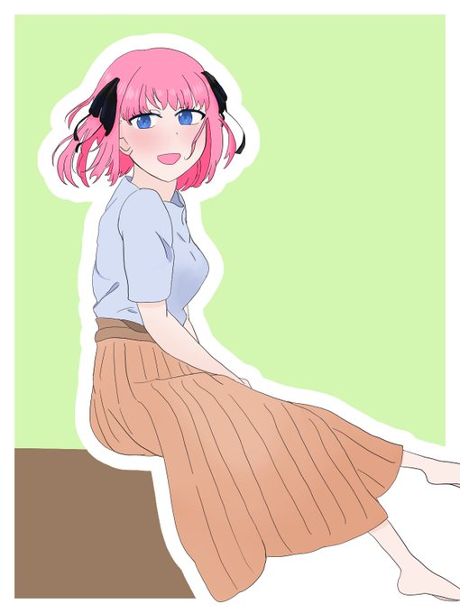 くぬぎぬき/kunuginukiさんがTwitterに投稿した中野二乃(五等分の花嫁)のイラスト。