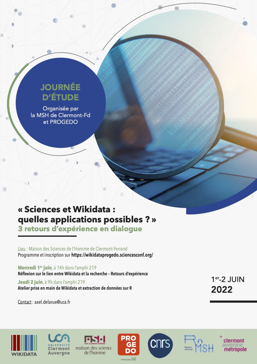 #data <a href="/wikidata/">Wikidata</a> est-il une source pour la #recherche ? 3 chercheurs et N. Vigneron (<a href="/Wikimedia_Fr/">Wikimédia France</a>) dialogueront autour de l'application des #données dans les projets #scientifiques... le 1er juin à la MSH
▶️Infos : bit.ly/3Pvcw8L
▶️Inscriptions : bit.ly/3sON705