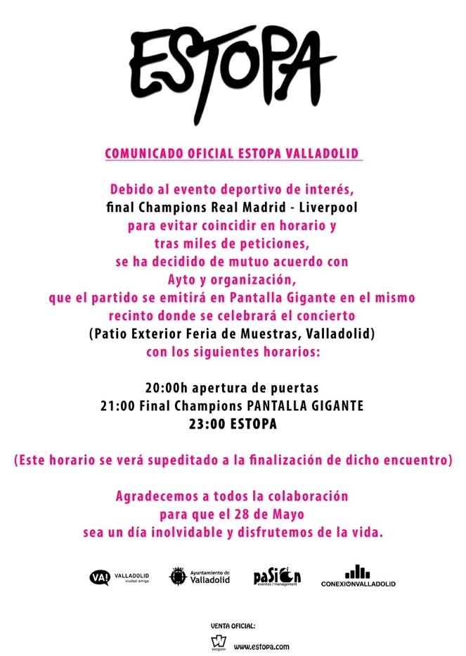 riddikulo's tweet photo. QUÉ VERGÜENZA. La gente q viene de fuera q se aguante. Los q trabajan y madrugan al día siguiente q se aguanten. Los q no quieran ver el fúbtol y les toque última fila por entrar más tarde al recinto q se aguanten. Así funciona, no? @estopaoficial  @AyuntamientoVLL #Estopa https://t.co/yHiIJHlgey