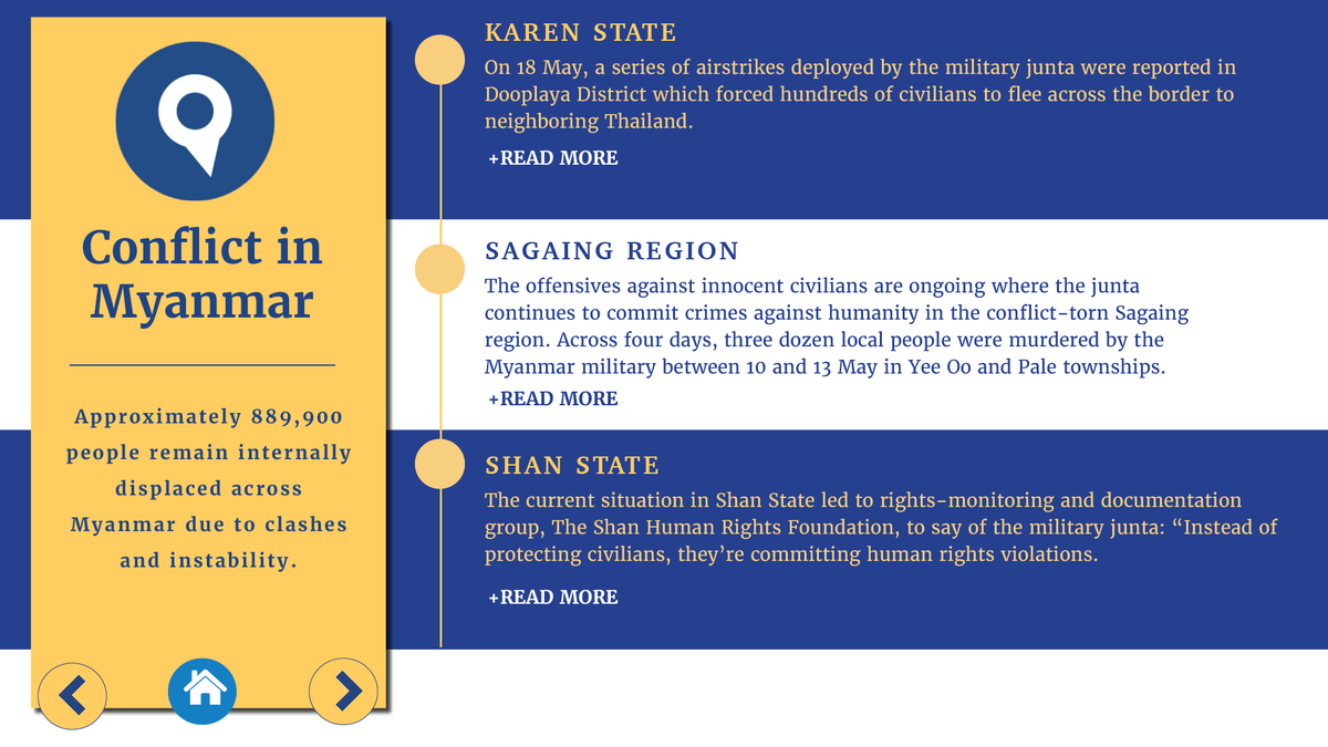 emeralmon's tweet photo. .@NDBurma's weekly update on situation of human rights in Myanmar after military coup: [16 May — 22 May 2022]  English Version  #2022May23Coup #WhatsHappeningInMyanmar #Total_StopSponsoringJunta #Chevron_StopSponsoringJunta https://t.co/1WuOnWMUyI