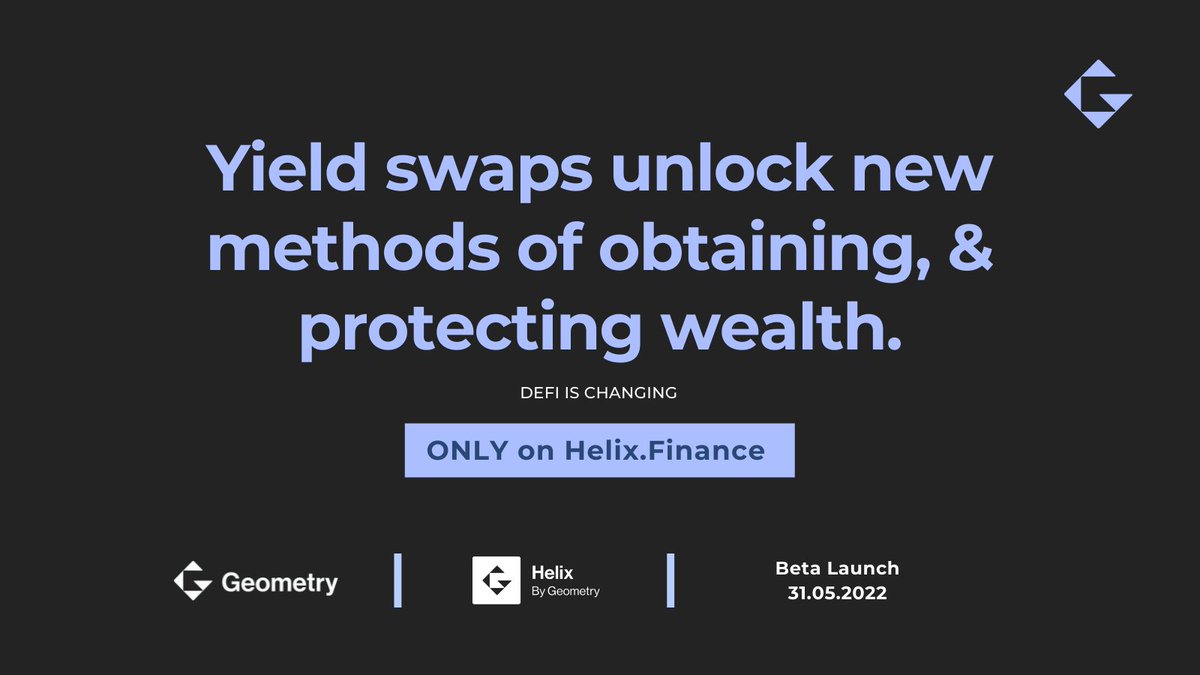 DeFi is changing 🧠

Only 8 days to the launch of Helix 

#yieldswaps #defiyield