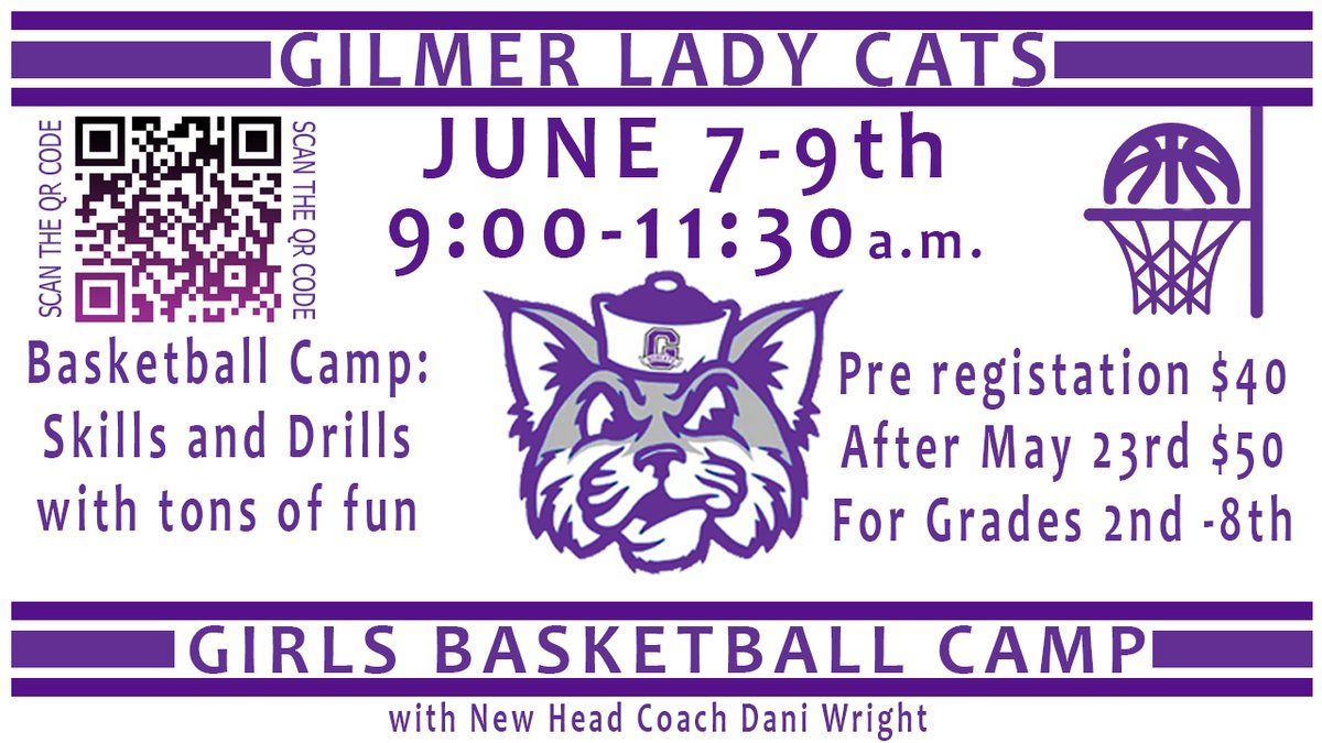 Sign Up for Gilmer Lady Cats Basketball Camp Today!