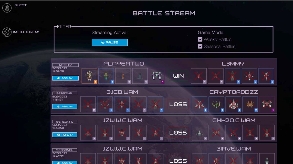 FGL_NFT's tweet photo. Curious how other fleets do in Cosmic Clash? Check out the Battle Stream!
(might take a moment to load)
https://t.co/RU9S8c89tR

#NFTgame #WAXNFT #battlestats https://t.co/NTXDZmwUlm