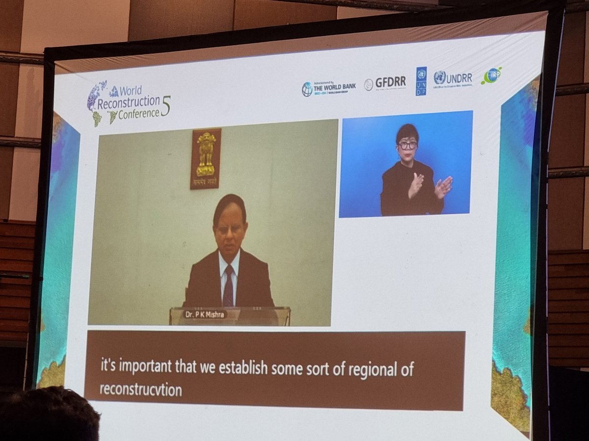 UNDPasiapac's tweet photo. 🗣️ “We need to have predictable mechanisms – financial, institutional, technical – at all levels for supporting post-disaster #recovery and #reconstruction” - Dr. P.K. Mishra, Principal Secretary to Prime Minister @narendramodi of #India at the #WRC5 Opening Ceremony 

#GPDRR2022 https://t.co/yaZAKTwu3l