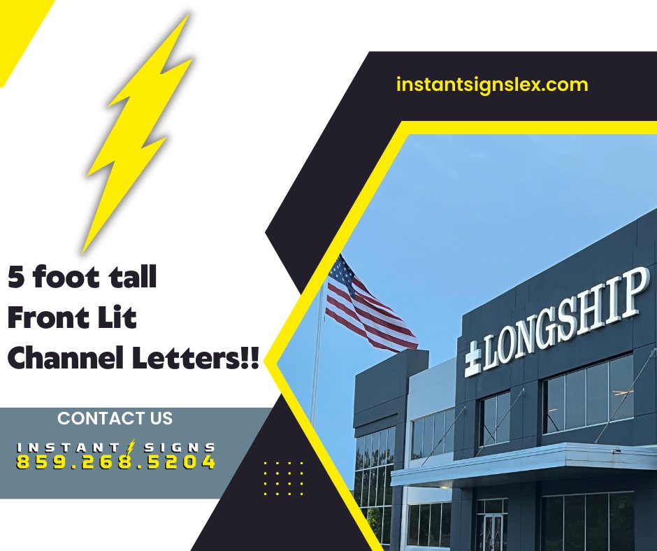 InstantSignKY's tweet photo. If your over in the Hamburg area, take a look at the 5 foot tall front lit channel letters we did for our friends over at @LongshipLex!! They're hard to miss! https://t.co/56iqgODs7N