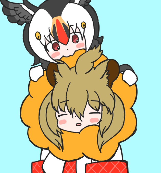 ポン・デ・リングを食べるパフィンちゃん 