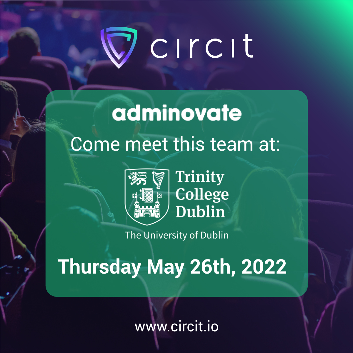 Circit (@circit_io) on Twitter photo Thursday's the day! <a href="/Circit_io/">Circit</a> is excited to join innovative fintech startups, fund administration professionals & fund industry experts at <a href="/adminovate/">Adminovate</a> 2022 ☘️ Come say hi at <a href="/tcddublin/">Trinity College Dublin</a> 👋🏽
#fintech #fundmanagers #audittech #fundadmin #investmentmanagers #transferagents Thursday's the day! <a href="/Circit_io/">Circit</a> is excited to join innovative fintech startups, fund administration professionals & fund industry experts at <a href="/adminovate/">Adminovate</a> 2022 ☘️ Come say hi at <a href="/tcddublin/">Trinity College Dublin</a> 👋🏽
#fintech #fundmanagers #audittech #fundadmin #investmentmanagers #transferagents