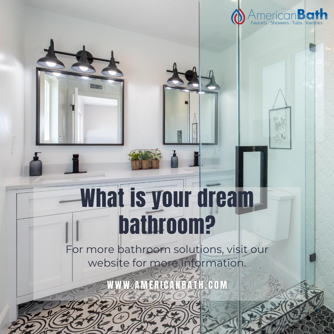 american_bath's tweet photo. What is your dream bathroom? For more bathroom solutions, visit our website for more information. 
https://t.co/Zu22F2wsvm https://t.co/5W2uGn9th1