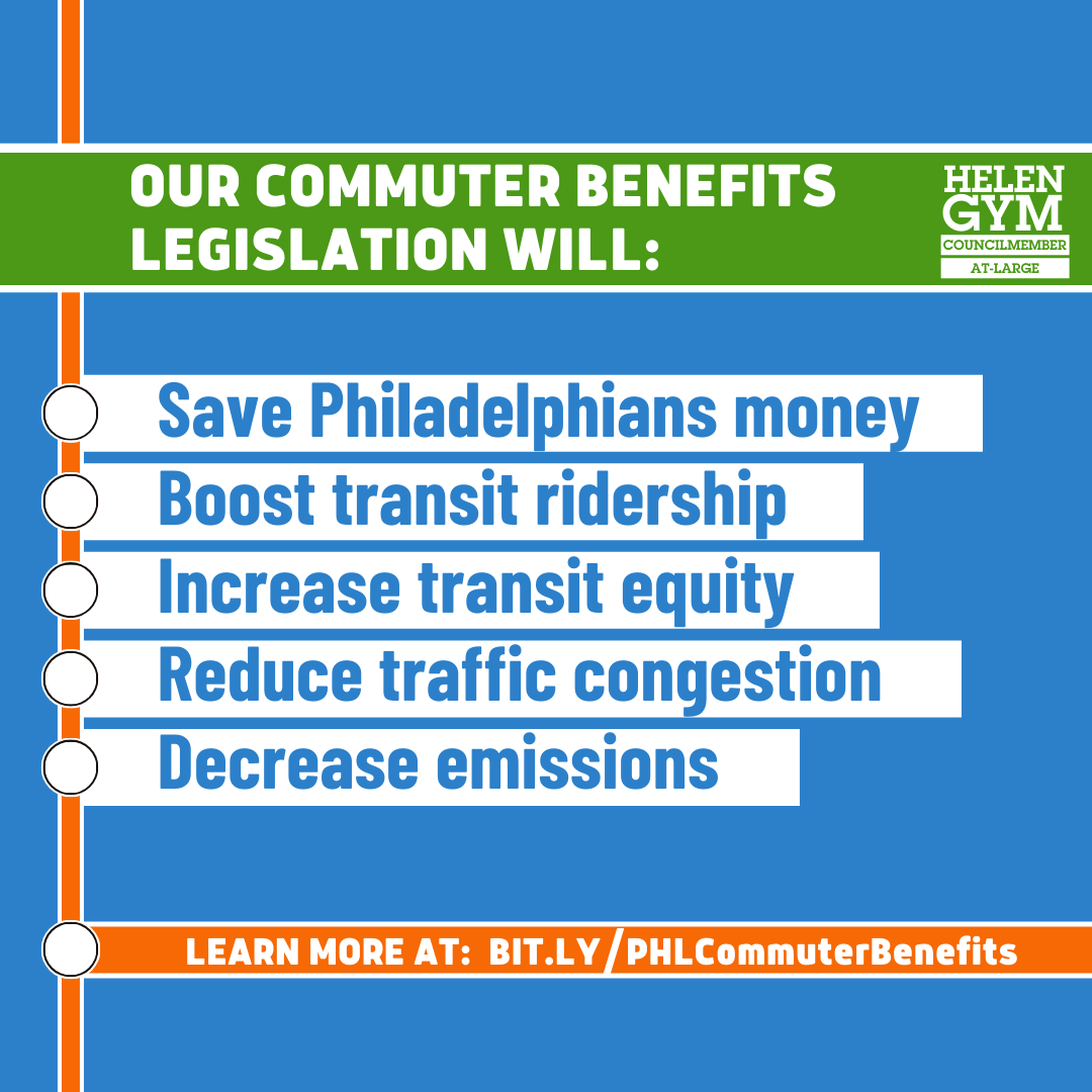 HelenGymAtLarge's tweet photo. 🚨 Update — my Commuter Benefits Legislation just passed unanimously out of Committee with a favorable recommendation!

This is a critical step forward to help working families save money, to advance access and equity to our transit network, and to build a healthier, safer city. https://t.co/aMy5zNfRCf