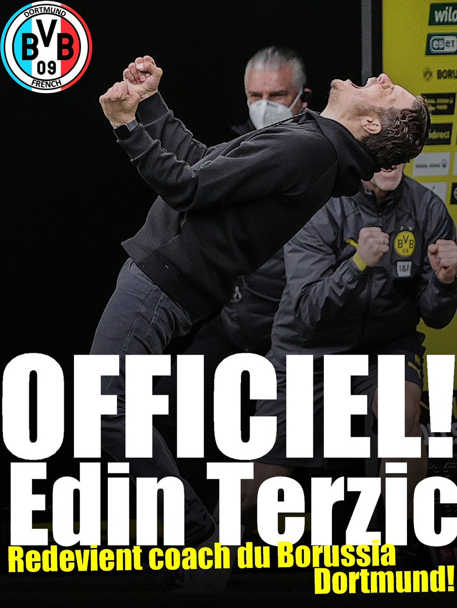 Dortmund_French's tweet photo. 🔴 OFFICIEL! Edin #Terzić est de retour sur le banc du Borussia Dortmund! 

Bon retour Edin!💛 

#BVB https://t.co/qh5pAn9REL