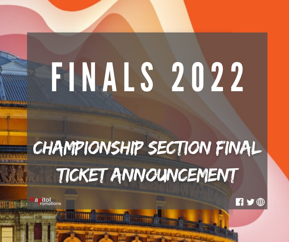 Kapitol Promotions (@kapitol_promo) on Twitter photo Tickets will go on sale for the Championship Section Final (National Brass Band Championships of Great Britain) <a href="/RoyalAlbertHall/">Royal Albert Hall</a>:
26/05 09:00 – Royal Albert Hall Friends & Patrons
27/05 09:00 – General sale
Only available from RAH Box Office royalalberthall.com/tickets/
#finals2022 Tickets will go on sale for the Championship Section Final (National Brass Band Championships of Great Britain) <a href="/RoyalAlbertHall/">Royal Albert Hall</a>:
26/05 09:00 – Royal Albert Hall Friends & Patrons
27/05 09:00 – General sale
Only available from RAH Box Office royalalberthall.com/tickets/
#finals2022