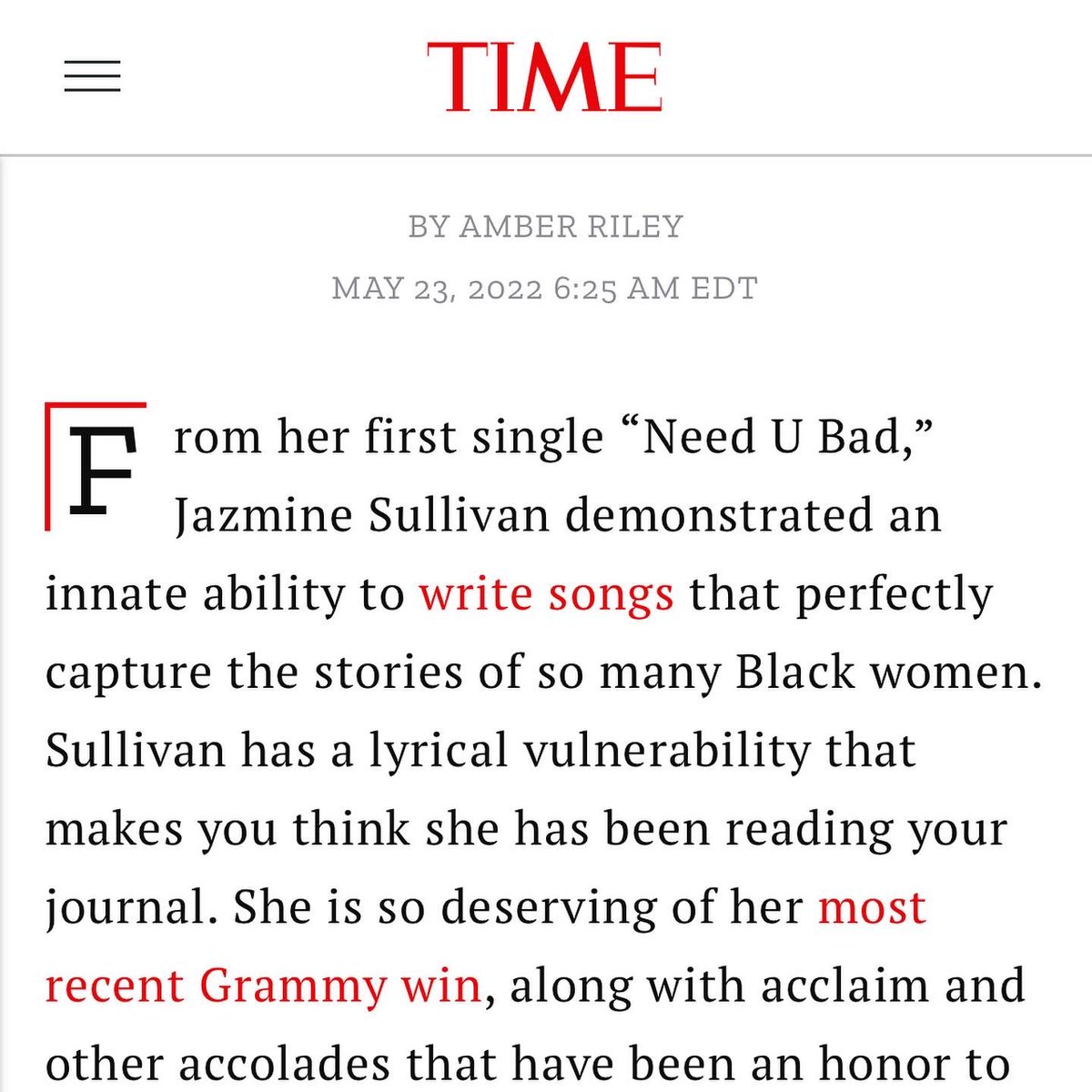 jsullivanmusic's tweet photo. Yβall π₯Ί #Time100 thank you @MsAmberPRiley for surprising me with this write up ππΎ https://t.co/VnAdq6eTV0