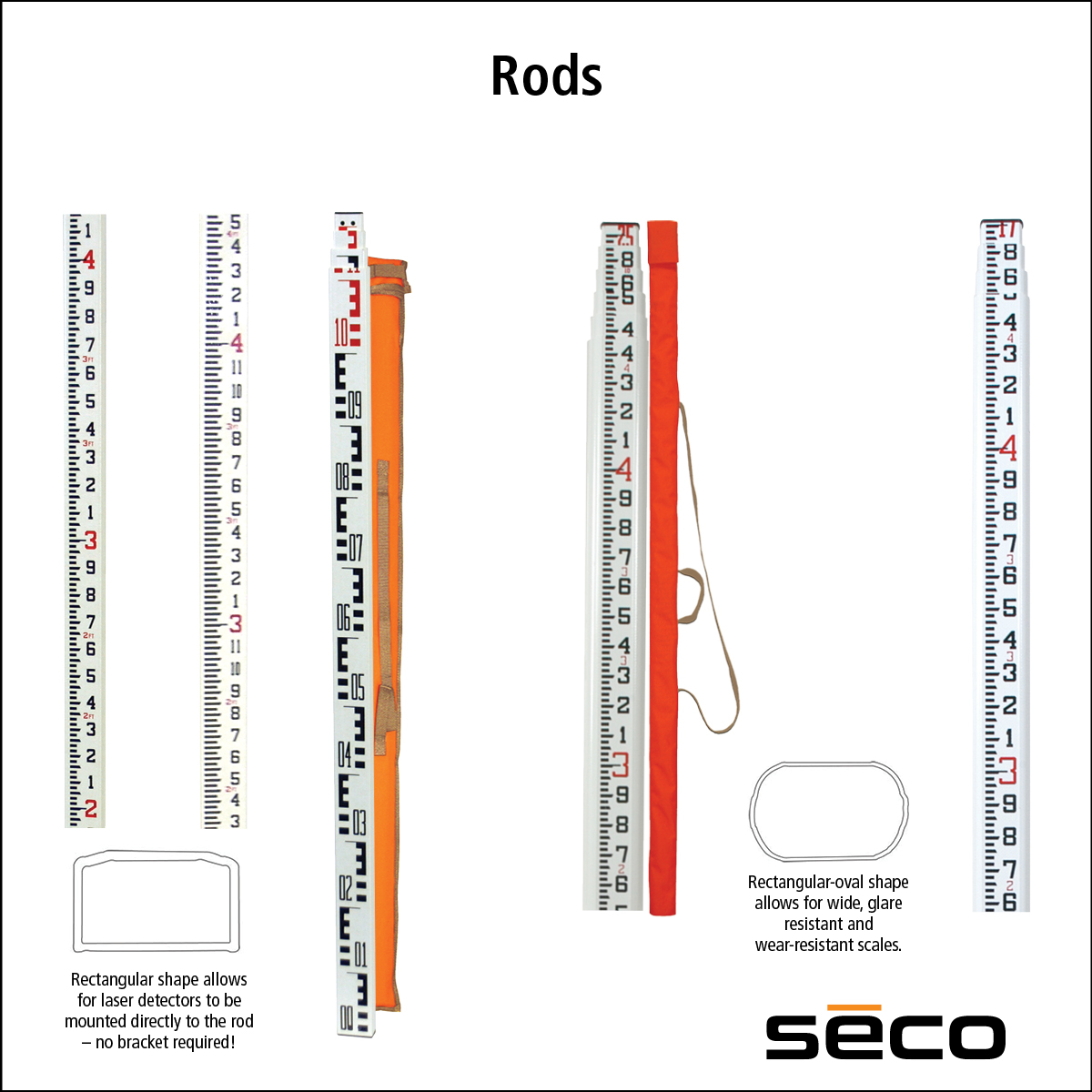 Grade Rods - SECO offers a wide variety for different construction &amp; survey needs -
#secomfg #investinthebest #surveyorschoice #surveyingaccessories #landsurveying #constructionsurveying #surveylife #construction www,surveying.com
