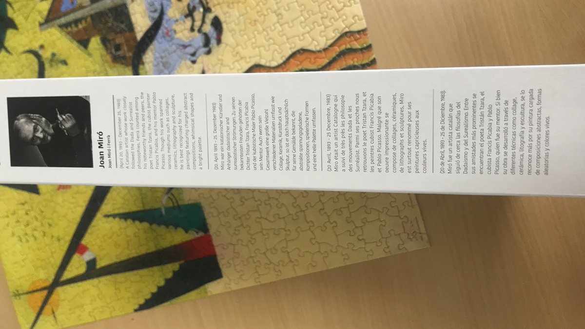 Puzzle collaboratif au C.D.I : ils l’ont fait ! Après plusieurs mois de travail , le tableau “La terre labourée” de Joan Mirò ( en 1000 pièces ) est enfin reconstitué! Bravo à tous pour votre organisation, votre patience et votre persévérance!