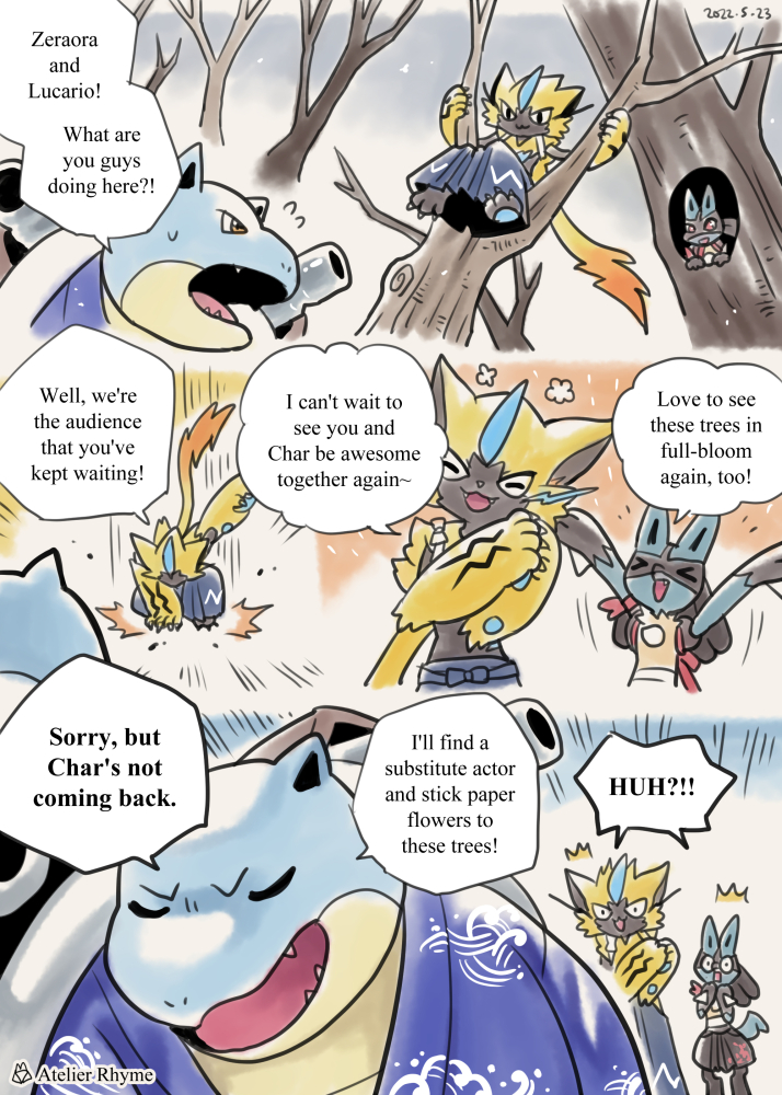 Pokémon Unite / Pokébuki page 4 & 5. Zeraora & Lucario appears! 😼🐺🌸
🌸日本語あらすじはリプ欄に https://t.co/30Oiwz30Se 