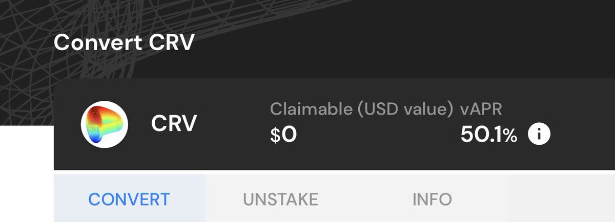 $CRV / $cvxCRV APR through Convex is now back over 50%

Highest it’s been in a while

No better time to stack up than during a bear market with low gas fees