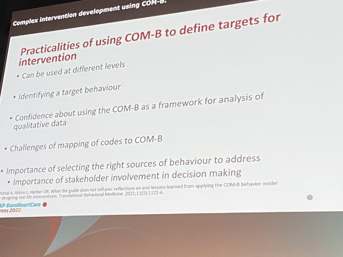 2tbueser's tweet photo. Great worked example of the COM-B model in #cardiacrehab #research fr Hannah Waterhouse! @bancccouncil #EuroHeartCare https://t.co/29cKCSyMZV